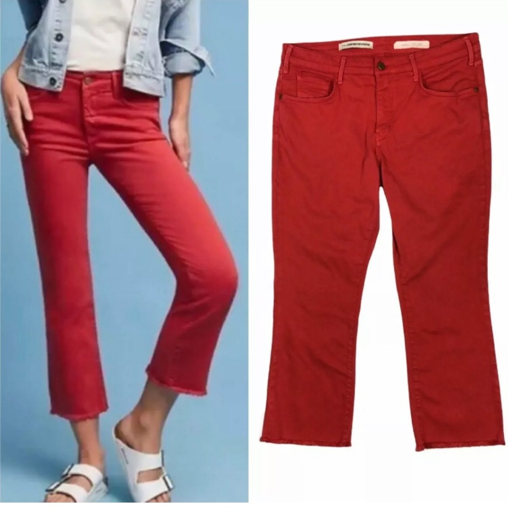 Anthropologie Pilcro Crop Raw Hem Jeans 28